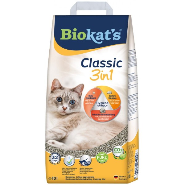 Фото - Наполнитель бентонитовый Biokat's Classic 3in1 0,1–5 мм 10 л (4002064614458)