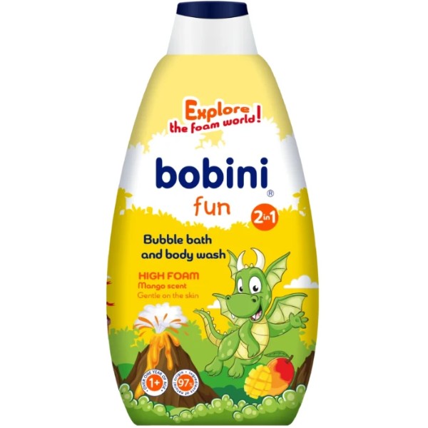 Фото - Піна для ванни дитяча Bobini 2 в 1 Манго 500 мл 1+ (42788)