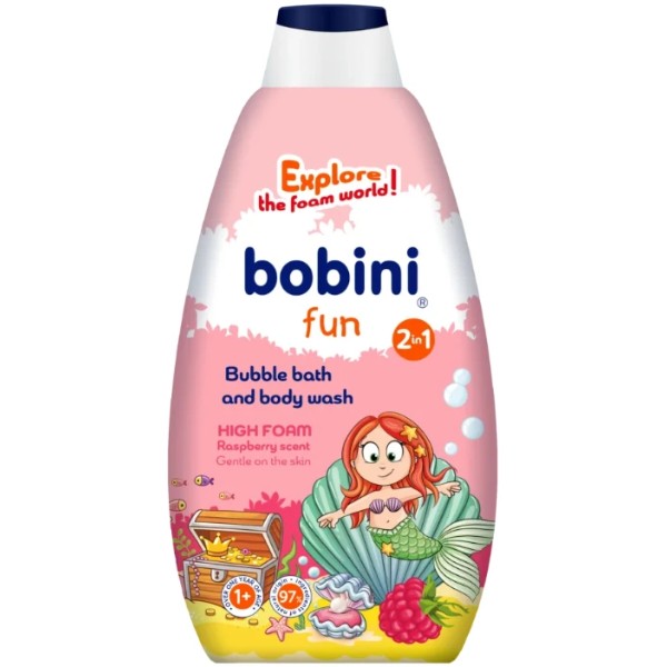 Фото - Піна для ванни дитяча Bobini 2 в 1 Малина 500 мл 1+ (33380)