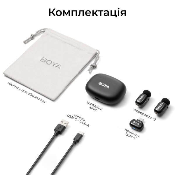 Фото - Мікрофон для смартфона Boya mini 2-02 Type-C Black (mini 2-02)