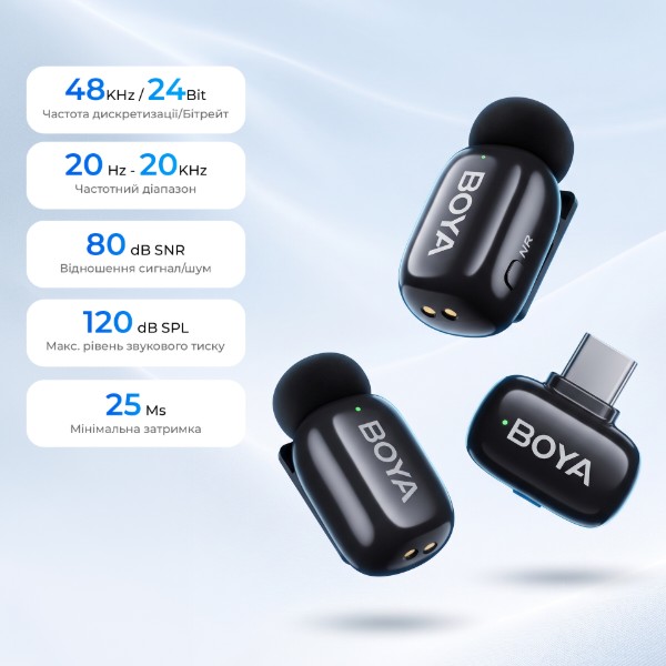 Фото - Мікрофон для смартфона Boya mini 2-04 Type-C Black (mini 2-04)