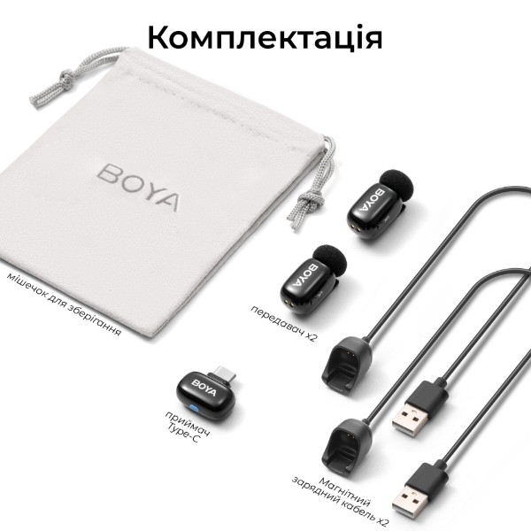 Фото - Мікрофон для смартфона Boya mini 2-04 Type-C Black (mini 2-04)