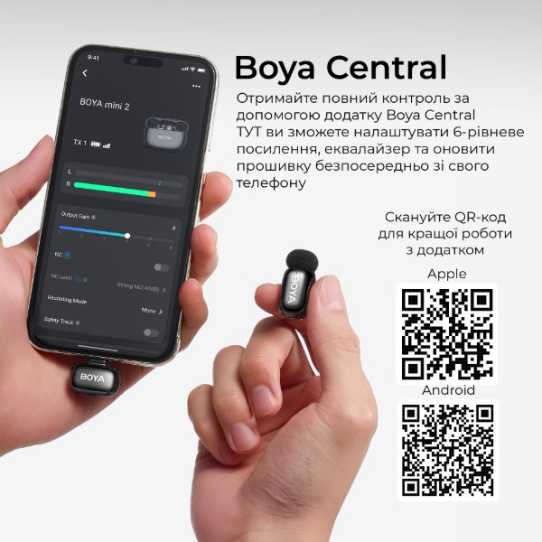 Фото - Мікрофон для смартфона Boya mini 2-04 Type-C Black (mini 2-04)
