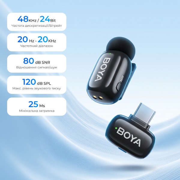Фото - Микрофон для смартфона Boya mini 2-06 Type-C Black (mini 2-06)