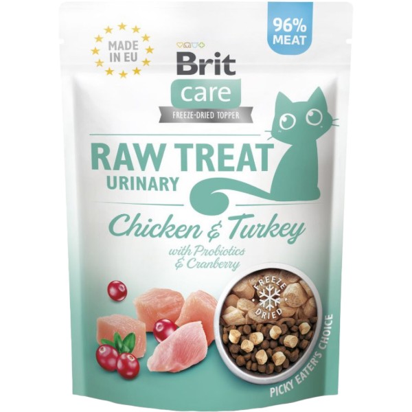 Фото - Ласощі для котів Brit Raw Treat Freeze-dried Urinary курка та індичка 40 г (8595602569540)