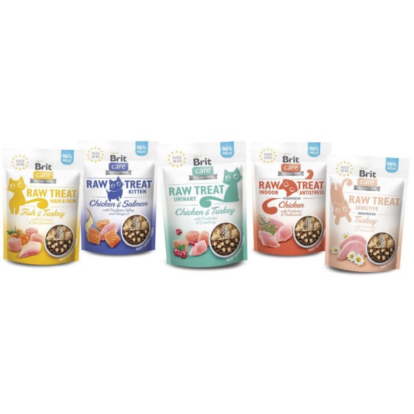 Фото - Ласощі для котів Brit Raw Treat Freeze-dried Kitten курка і лосось 40 г (8595602569533)