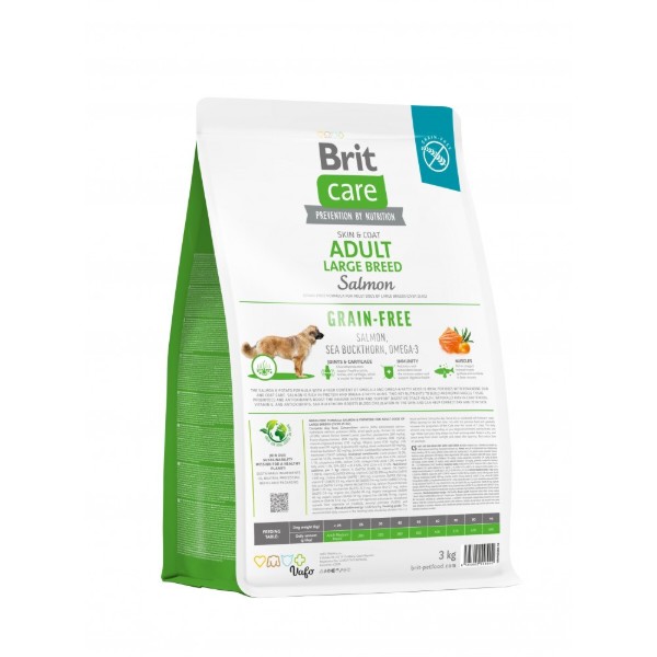 Фото - Сухой корм для собак Brit Care Dog Grain-free Adult Large Breed беззерновой с лососем 3 кг (8595602558902)