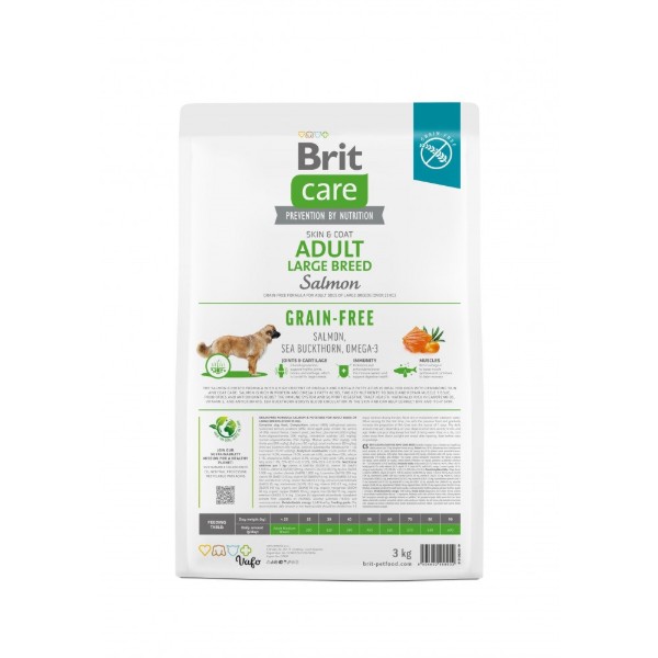 Фото - Сухой корм для собак Brit Care Dog Grain-free Adult Large Breed беззерновой с лососем 3 кг (8595602558902)