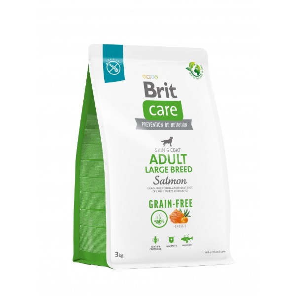 Фото - Сухой корм для собак Brit Care Dog Grain-free Adult Large Breed беззерновой с лососем 3 кг (8595602558902)