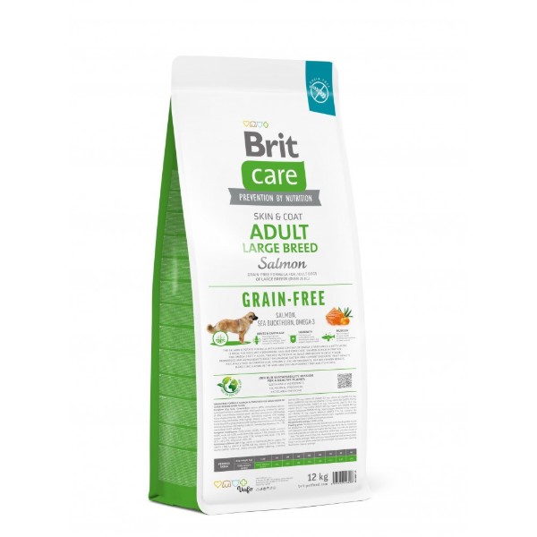 Фото - Сухой корм для собак Brit Care Dog Grain-free Adult Large Breed беззерновой с лососем 12 кг (8595602558896)