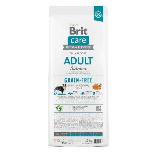 Фото - Сухой корм для собак Brit Care Dog Grain-free Adult беззерновой с лососем 12 кг (8595602558834)