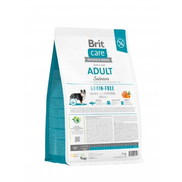 Фото - Сухий корм для собак Brit Care Dog Grain-free Adult беззерновий з лососем 3 кг (8595602558841)