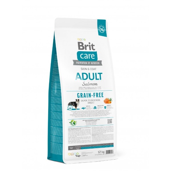 Фото - Сухой корм для собак Brit Care Dog Grain-free Adult беззерновой с лососем 12 кг (8595602558834)