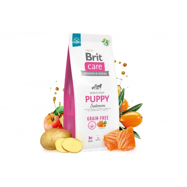 Фото - Сухий корм для собак Brit Care Dog Grain-free Puppy з лососем 1 кг (8595602558827)