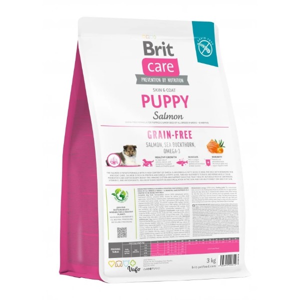 Фото - Сухий корм для собак Brit Care Dog Grain-free Puppy беззерновий з лососем 3 кг (8595602558810)