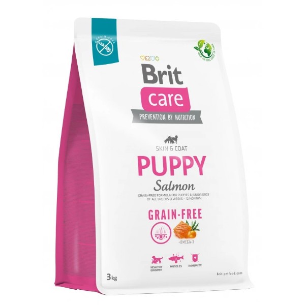 Фото - Сухий корм для собак Brit Care Dog Grain-free Puppy беззерновий з лососем 3 кг (8595602558810)