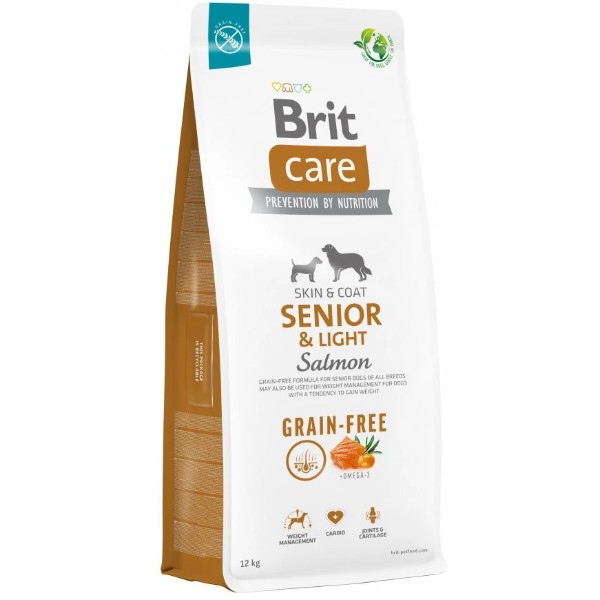 Фото - Сухой корм для собак Brit Care Dog Grain-free Senior and Light с лососем 12 кг (8595602558926)