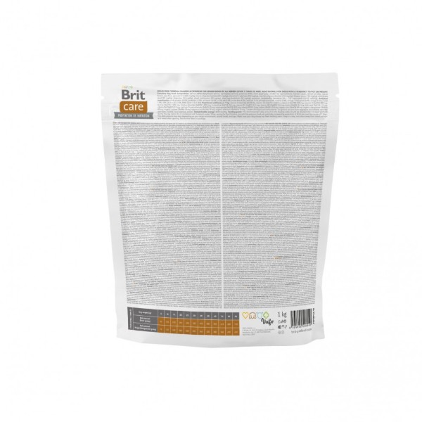 Фото - Сухой корм для собак Brit Care Dog Grain-free Senior and Light беззерновой с лососем 1 кг (8595602558940)