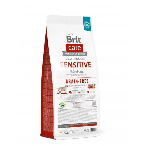 Фото - Сухой корм для собак Brit Care Dog Grain-free Sensitive беззерновой с олениной 12 кг (8595602559138)