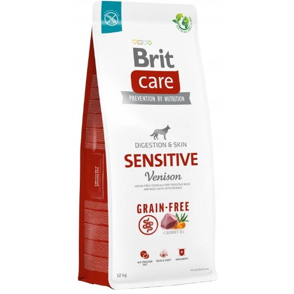 Фото - Сухой корм для собак Brit Care Dog Grain-free Sensitive беззерновой с олениной 12 кг (8595602559138)