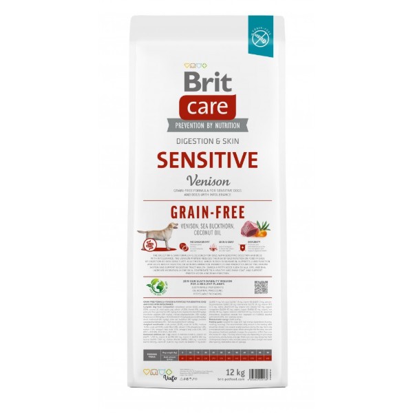 Фото - Сухой корм для собак Brit Care Dog Grain-free Sensitive беззерновой с олениной 12 кг (8595602559138)