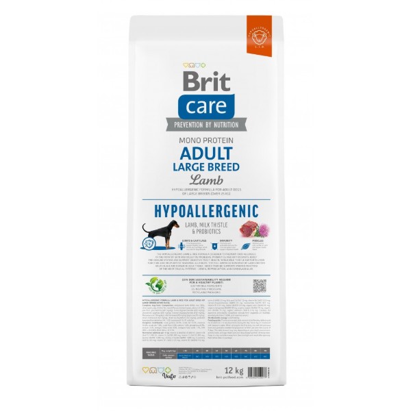 Фото - Сухой корм для собак Brit Care Dog Hypoallergenic Adult Large Breed с ягненком 12 кг (8595602559077)
