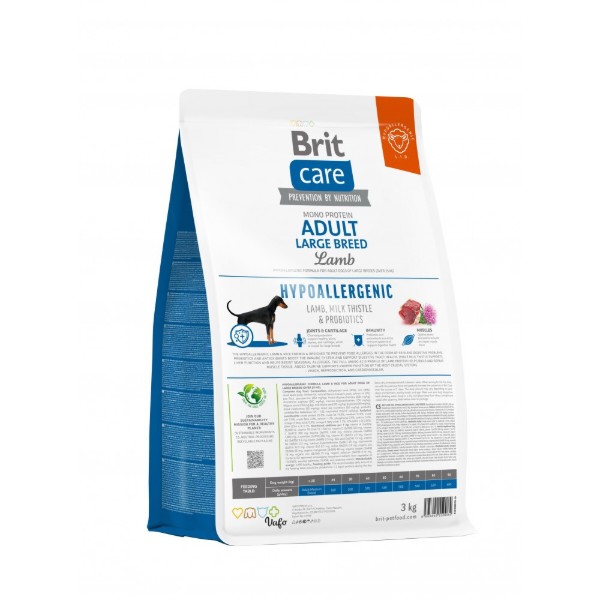 Фото - Сухой корм для собак Brit Care Dog Hypoallergenic Adult Large Breed с ягненком 3 кг (8595602559084)