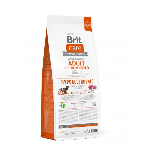 Фото - Сухой корм для собак Brit Care Dog Hypoallergenic Adult Medium Breed с ягненком 12 кг (8595602559015)