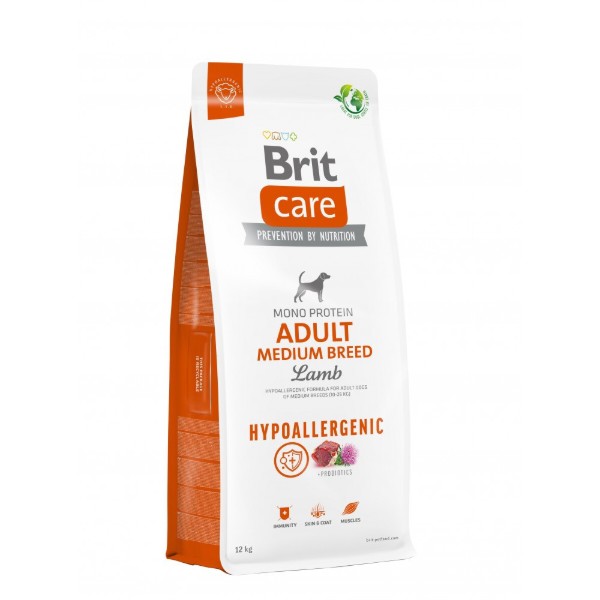 Фото - Сухой корм для собак Brit Care Dog Hypoallergenic Adult Medium Breed с ягненком 12 кг (8595602559015)