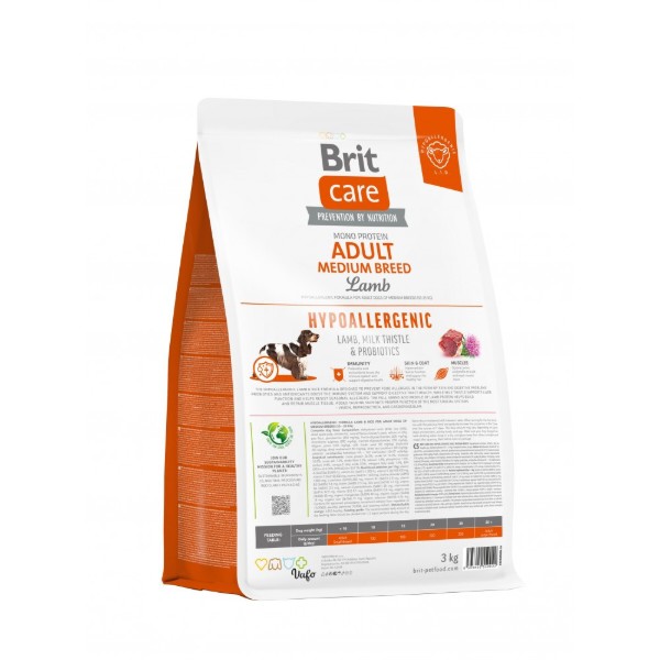 Фото - Сухой корм для собак Brit Care Dog Hypoallergenic Adult Medium Breed с ягненком 3 кг (8595602559022)