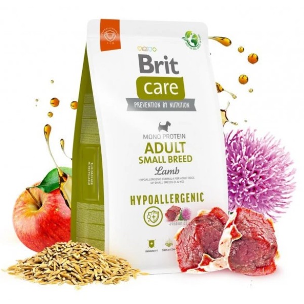 Фото - Сухой корм для собак Brit Care Dog Hypoallergenic Adult Small Breed гипоаллергенный с ягненком 7 кг (8595602566150)