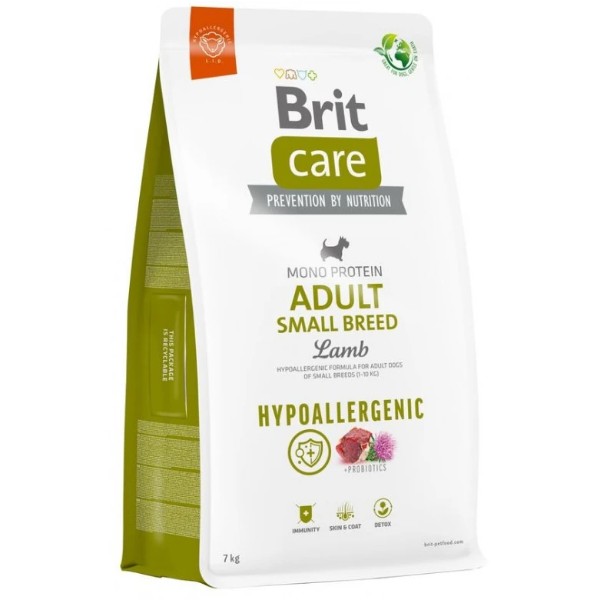 Фото - Сухой корм для собак Brit Care Dog Hypoallergenic Adult Small Breed гипоаллергенный с ягненком 7 кг (8595602566150)