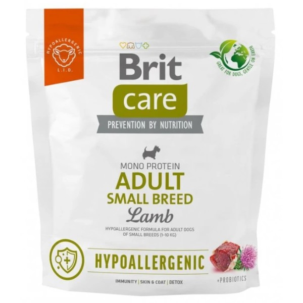 Фото - Сухой корм для собак Brit Care Dog Hypoallergenic Adult Small Breed гипоаллергенный с ягненком 1 кг (8595602566136)