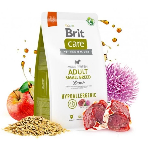 Фото - Сухой корм для собак Brit Care Dog Hypoallergenic Adult Small Breed гипоаллергенный с ягненком 3 кг (8595602566143)