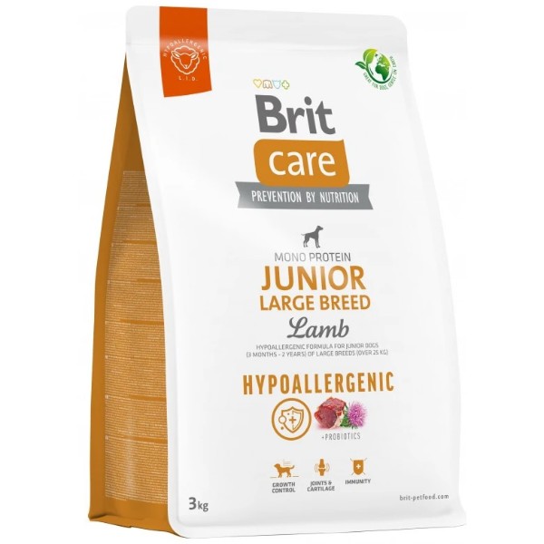 Фото - Сухой корм для собак Brit Care Dog Hypoallergenic Junior Large Breed с ягненком 3 кг (8595602559053)