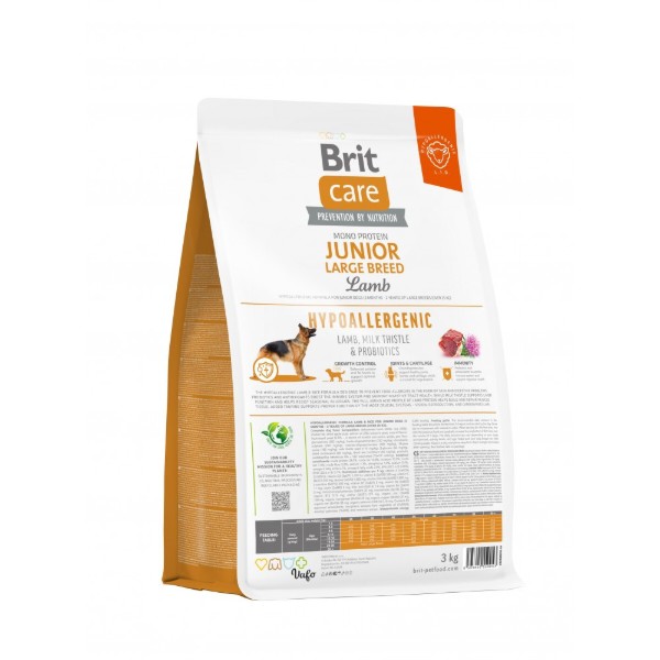 Фото - Сухой корм для собак Brit Care Dog Hypoallergenic Junior Large Breed с ягненком 3 кг (8595602559053)