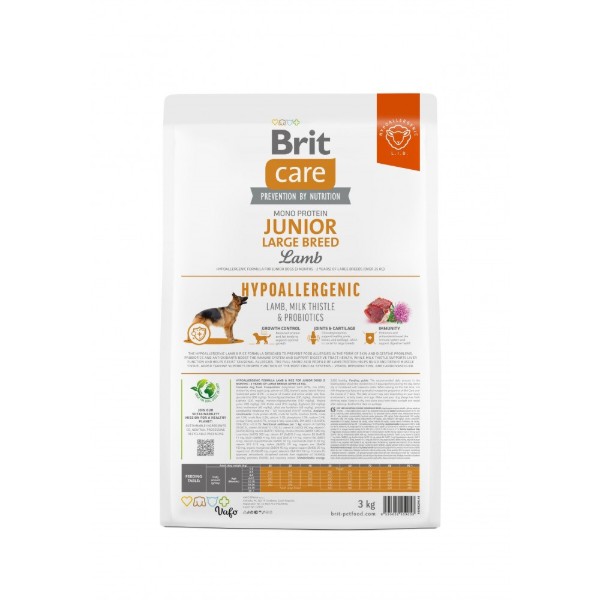 Фото - Сухой корм для собак Brit Care Dog Hypoallergenic Junior Large Breed с ягненком 3 кг (8595602559053)