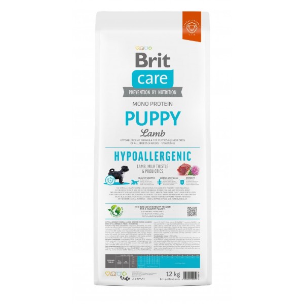 Фото - Сухой корм для собак Brit Care Dog Hypoallergenic Puppy для щенков с ягненком 12 кг (8595602558957)