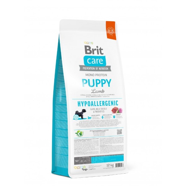 Фото - Сухой корм для собак Brit Care Dog Hypoallergenic Puppy для щенков с ягненком 12 кг (8595602558957)