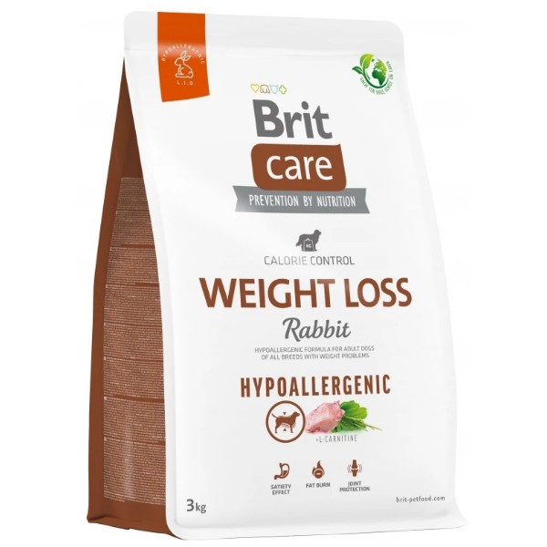 Фото - Сухой корм для собак Brit Care Dog Hypoallergenic Weight Loss с кроликом 3 кг (8595602559176)