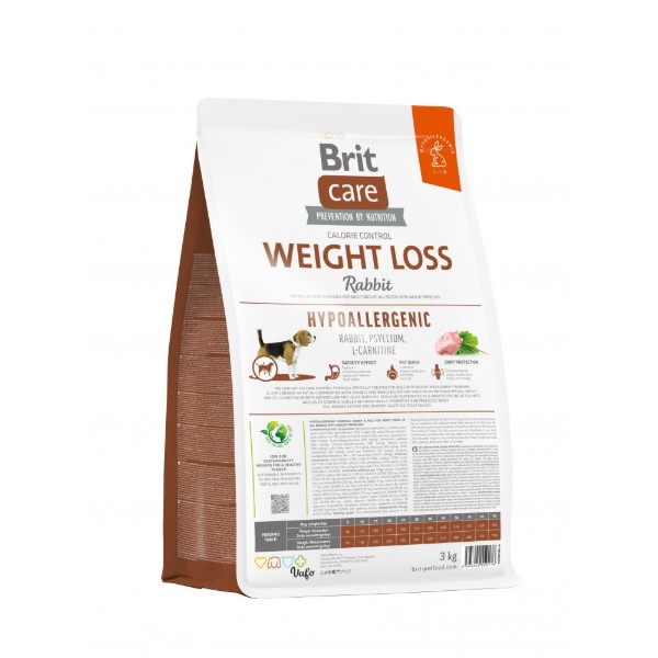 Фото - Сухой корм для собак Brit Care Dog Hypoallergenic Weight Loss с кроликом 3 кг (8595602559176)