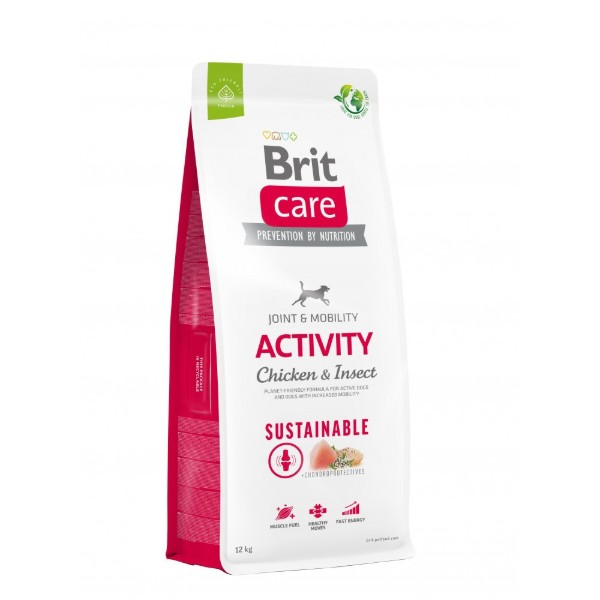 Фото - Сухой корм для собак Brit Care Dog Sustainable Activity с курицей и насекомыми 12 кг (8595602559220)
