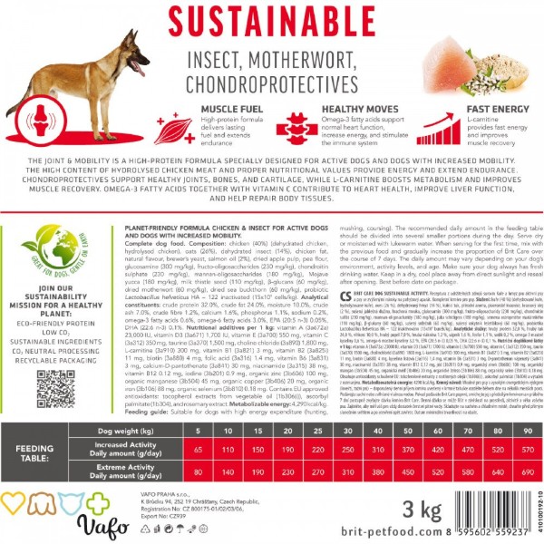 Фото - Сухой корм для собак Brit Care Dog Sustainable Activity с повышенной активностью с курицей и насекомыми 3 кг (8595602559237)