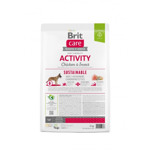 Фото - Сухой корм для собак Brit Care Dog Sustainable Activity с повышенной активностью с курицей и насекомыми 3 кг (8595602559237)