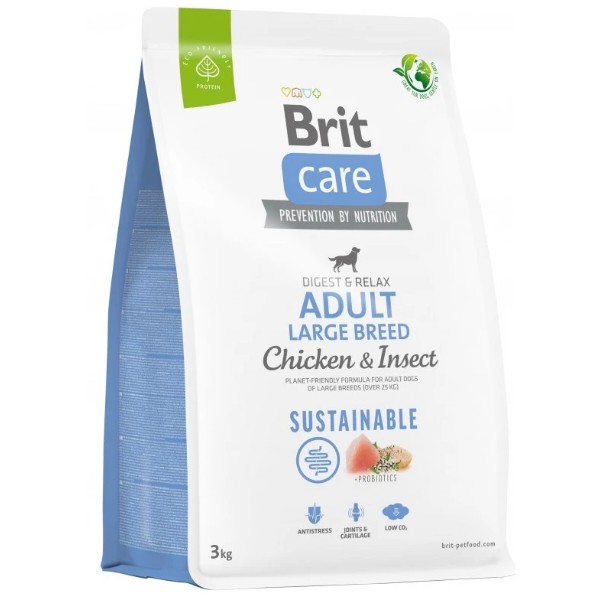 Фото - Сухой корм для собак Brit Care Dog Sustainable Adult Large Breed с курицей и насекомыми 3 кг (8595602558759) Фото - Сухой корм для собак Brit Care Dog Sustainable Adult Large Breed с курицей и насекомыми 3 кг (8595602558759)