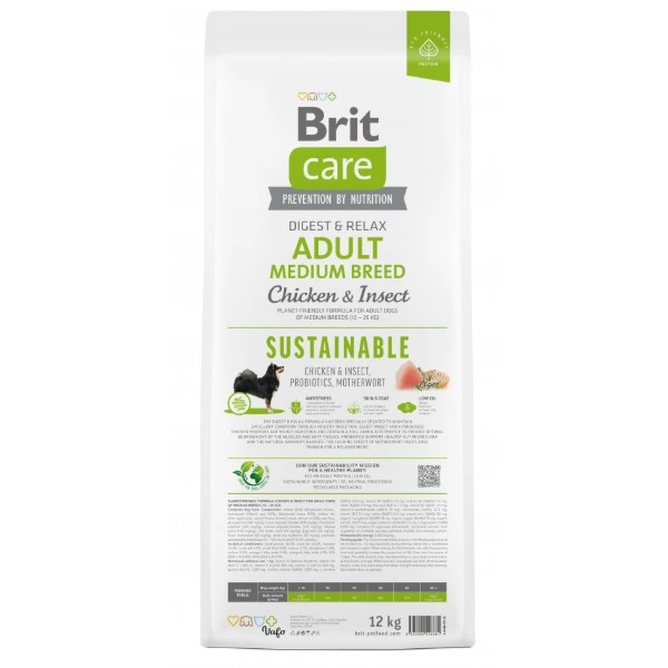 Фото - Сухий корм для собак Brit Care Dog Sustainable Adult Medium Breed 12 кг (8595602558681)