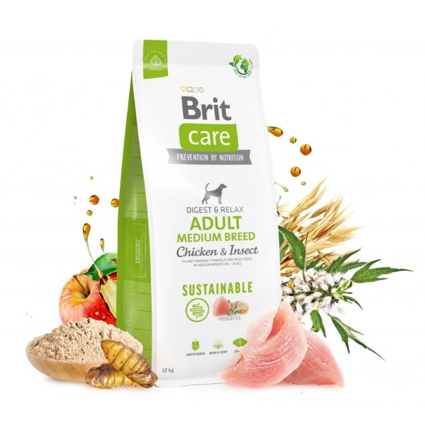 Фото - Сухий корм для собак Brit Care Dog Sustainable Adult Medium Breed 12 кг (8595602558681)