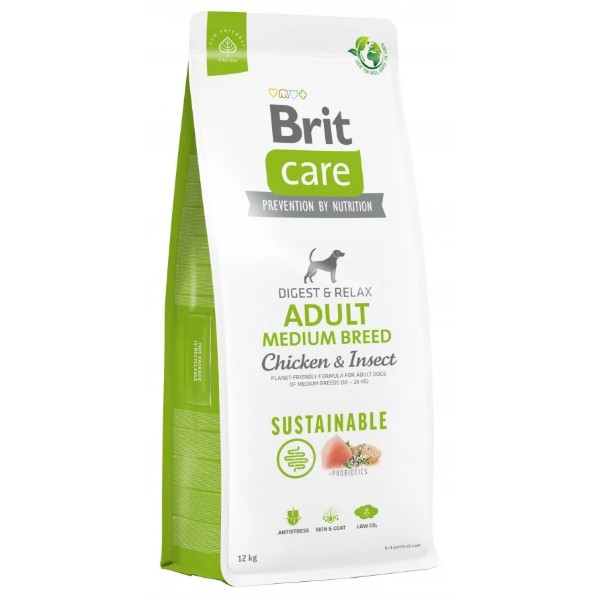 Фото - Сухий корм для собак Brit Care Dog Sustainable Adult Medium Breed 12 кг (8595602558681)