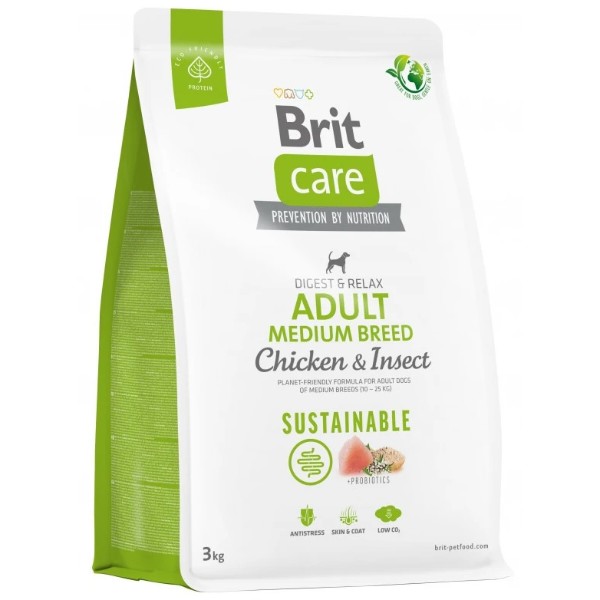 Фото - Сухой корм для собак Brit Care Dog Sustainable Adult Medium Breed курицей и насекомыми 3 кг (8595602558698) Фото - Сухой корм для собак Brit Care Dog Sustainable Adult Medium Breed курицей и насекомыми 3 кг (8595602558698)
