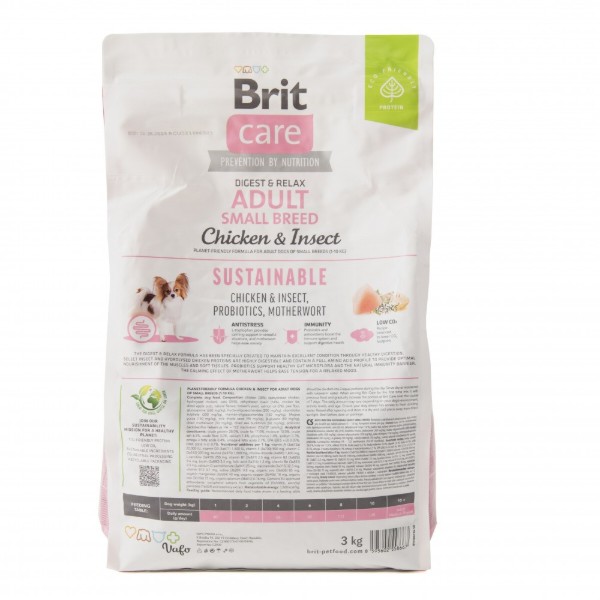 Фото - Сухий корм для собак Brit Care Dog Sustainable Adult Small Breed з куркою та комахами 3 кг (8595602558667)